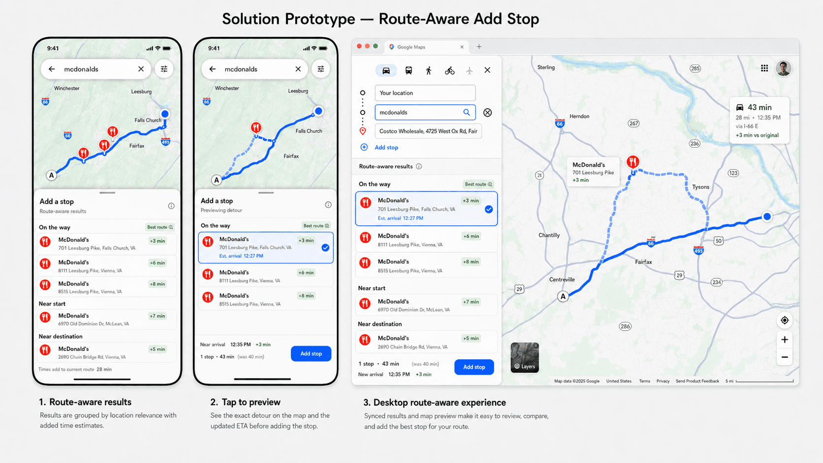 Proposed unified add-stop experience
